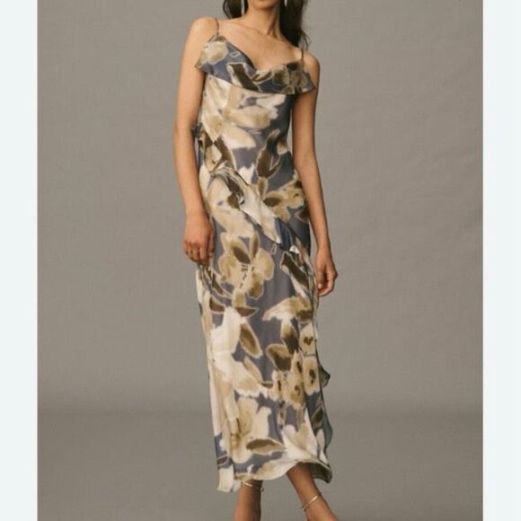 Anthropologie Dresses & Skirts - Anthropologie Floral Ruffled Sleeveless Maxi Slip Dress NWT Size Extra Large